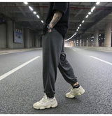 high street loose fit drawstring pants casual spring new trousers black sportswear jogger pants fashion hip hop clothing for men unique joggers style 1502
