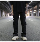 mens casual hip hop joggers side button trouser elastic waist drawstring sweatpants 2019 new cargo pockets streetwear man pants unique joggers style 2429