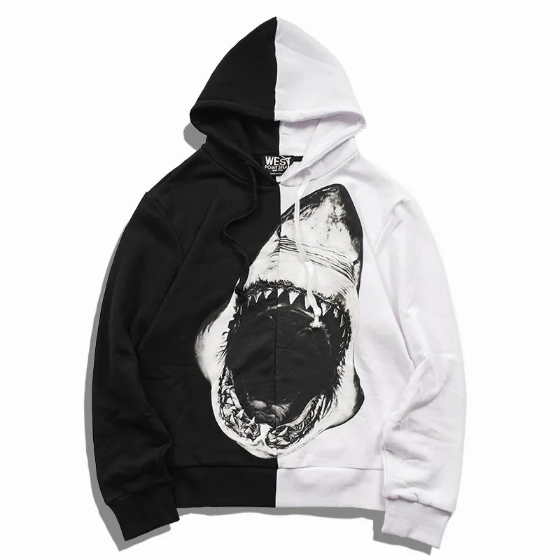 New Baolideng High Men Shark Teeth Yin Yang Hoodies Hoody Hooded Sweat