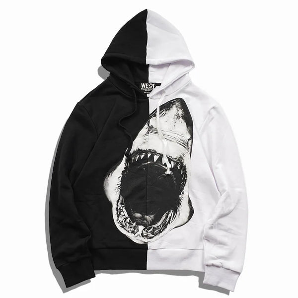 New Baolideng High Men Shark Teeth Yin Yang Hoodies Hoody Hooded Sweat