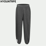 high street loose fit drawstring pants casual spring new trousers black sportswear jogger pants fashion hip hop clothing for men unique joggers style 1492