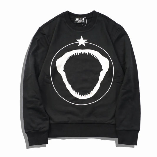 New 2019 Men Shark Teeth Bone Gentleman Hoodies Hoody Hooded Sweatshir