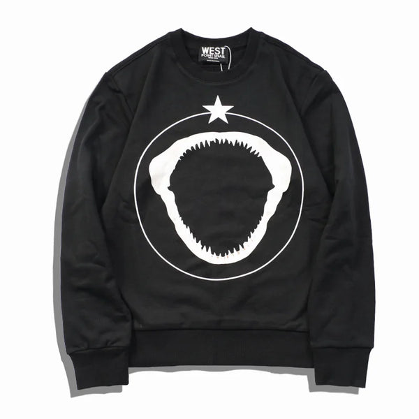 New 2019 Men Shark Teeth Bone Gentleman Hoodies Hoody Hooded Sweatshir