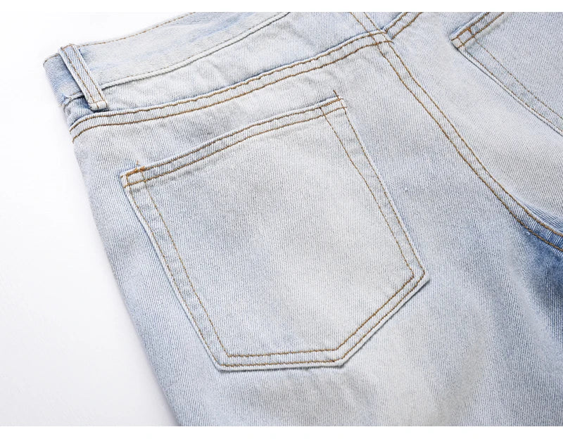 bottom zipper knee holes denim jeans destroyed ripped slim mens biker jeans new men fashion streetwear hip hop pants joggers unique joggers style 3415