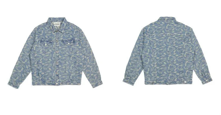mens embroidery denim jackets fashion turn down collar long sleeve jean outerwear new spring casual streetwear jeans nan jack - variant style b05730 for streetwear fashion