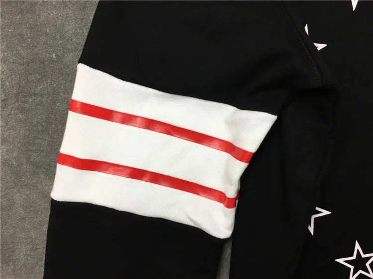 New High Striped Stitching Star Unisex Hoodies Hoody Hooded Sweatshirt