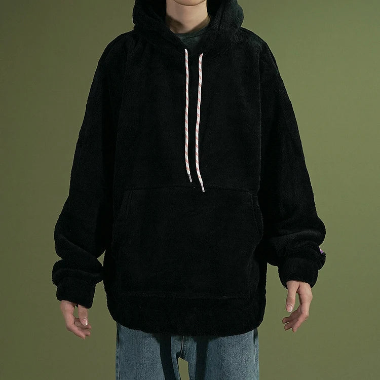 Warm Hoodies Mens 2018 Autumn Winter Hairy Sweatshirts Hip Hop Casual