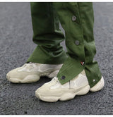 mens casual hip hop joggers side button trouser elastic waist drawstring sweatpants 2019 new cargo pockets streetwear man pants unique joggers style 2434