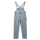 hip hop denim suspender trousers 2019 spring mens new fashion embroidery denim jeans jumpsuit loose straight casual pants unique jeans style 890