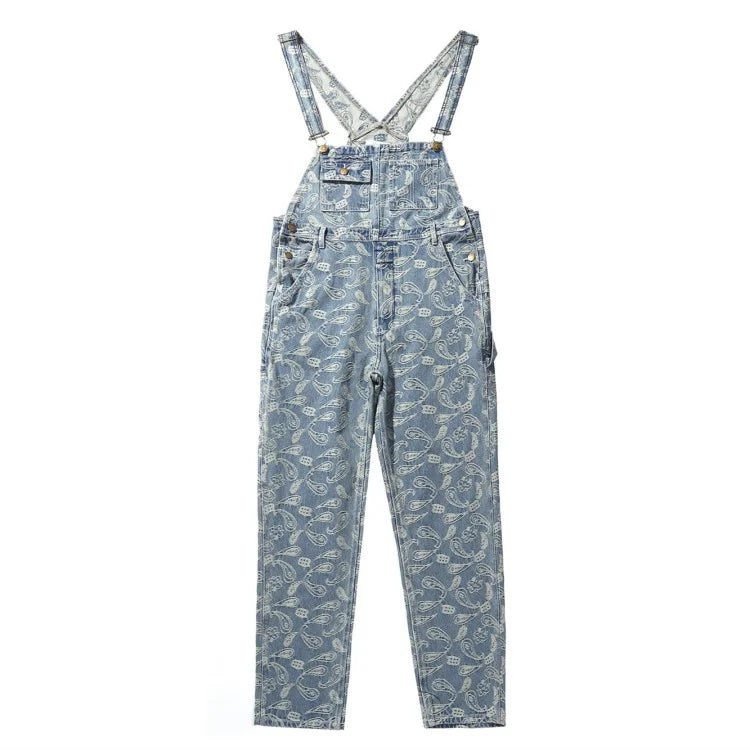 hip hop denim suspender trousers 2019 spring mens new fashion embroidery denim jeans jumpsuit loose straight casual pants unique jeans style 890