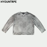 high street vintage wash sweater men loose knitted pullovers long sleeve hip hop oversize sweaters autumn casual jumper knitwear unique limited edition hoodie, aesthetic street look hoodie, streetwear fashion hoodie