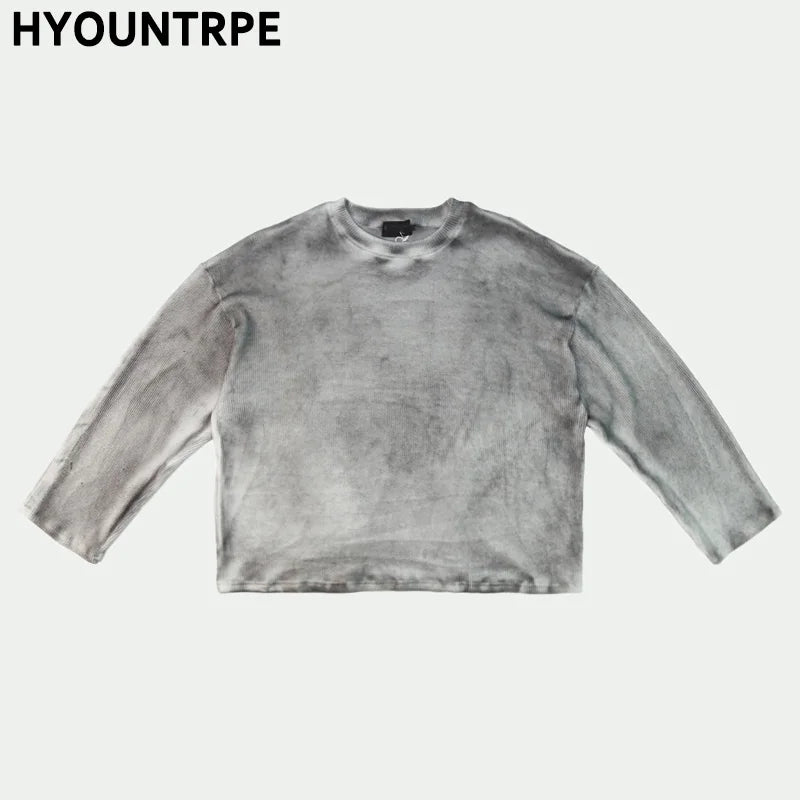 high street vintage wash sweater men loose knitted pullovers long sleeve hip hop oversize sweaters autumn casual jumper knitwear unique limited edition hoodie, aesthetic street look hoodie, streetwear fashion hoodie