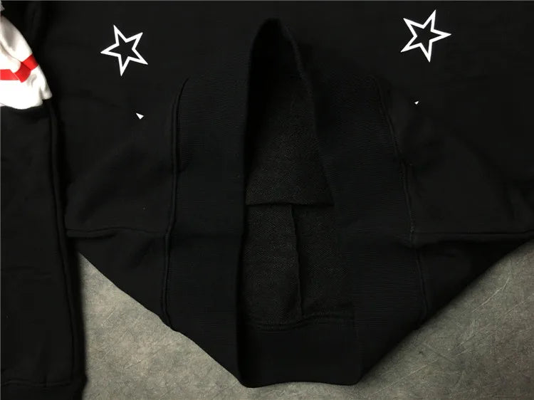 New High Striped Stitching Star Unisex Hoodies Hoody Hooded Sweatshirt