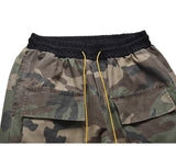 mens camouflage hip hop pants bottom button pockets cargo trousers fashion elastic waist drawstring sportswear streetwear jogger unique joggers style 3442