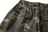 mens camouflage hip hop shorts stitching pockets cargo shorts casual elastic waist drawstring sportswear streetwear short pants unique cargo style 1893