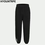 high street loose fit drawstring pants casual spring new trousers black sportswear jogger pants fashion hip hop clothing for men unique joggers style 1490