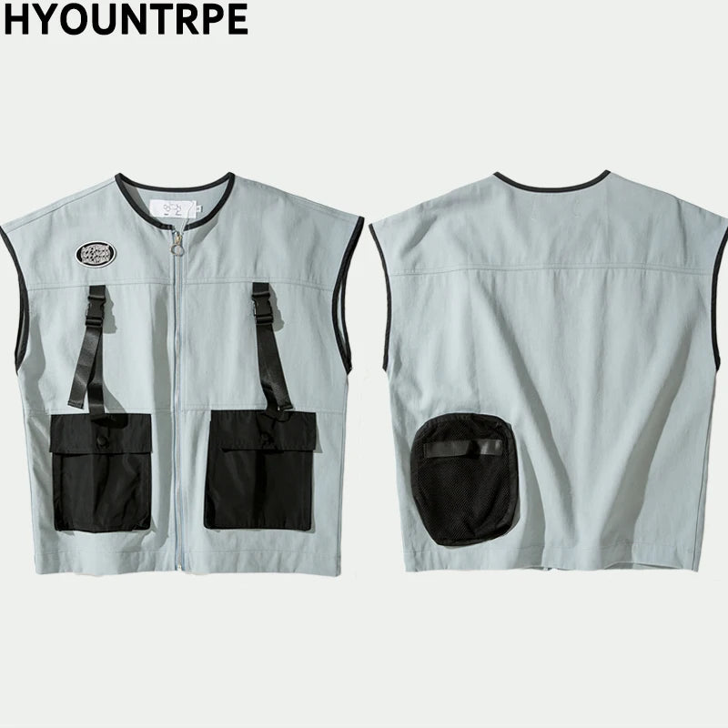 wear premium print style hip graphic oversized essential 73a356 everyday - urban streetwear high design image quality hop style unisex fashion 2018-new-hip-hop-vest-coat-mens-fashion-streetwear-cargo-back-pockets-military-jacket-zipper-oversize-tactical-vests-sweatshirts casual fit material streetwear design ID a2abb