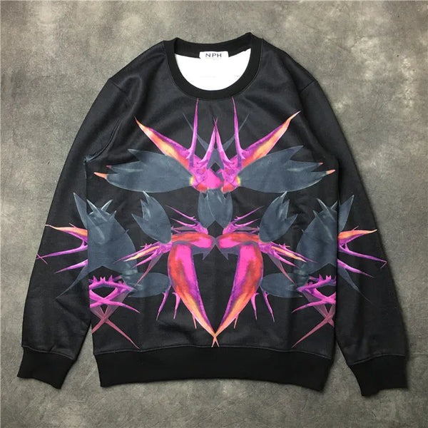 New Baolideng Men Abstract Flowers Gentleman Hoodies Hoody Hooded Swea