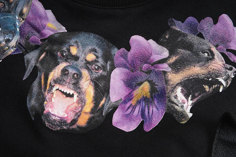 New Baolideng High Men Rottweiler Flower Gentleman Hoodies Hoody Hoode