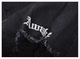 embroidery knee ripped hole jeans for men hip hop skinny biker destroyed taped jeans slim fit black denim pants 2018 new jogger unique joggers style 2179