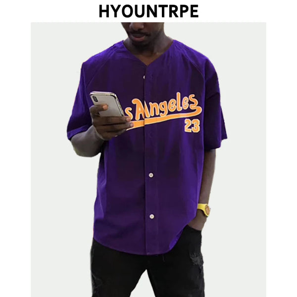 Trapwear Shirt – Men Baseball Tee Shirts New Fashion Letter Printed Single Br – Urban Streetwear for Men & Women