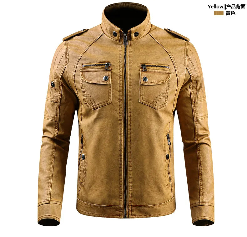 menswear fashion piece featuring mens leather jacket fashion stand collar locomotive coat new winter casual plus size motorcycle jacket male warm biker outerwear design – premium quality jacket for men