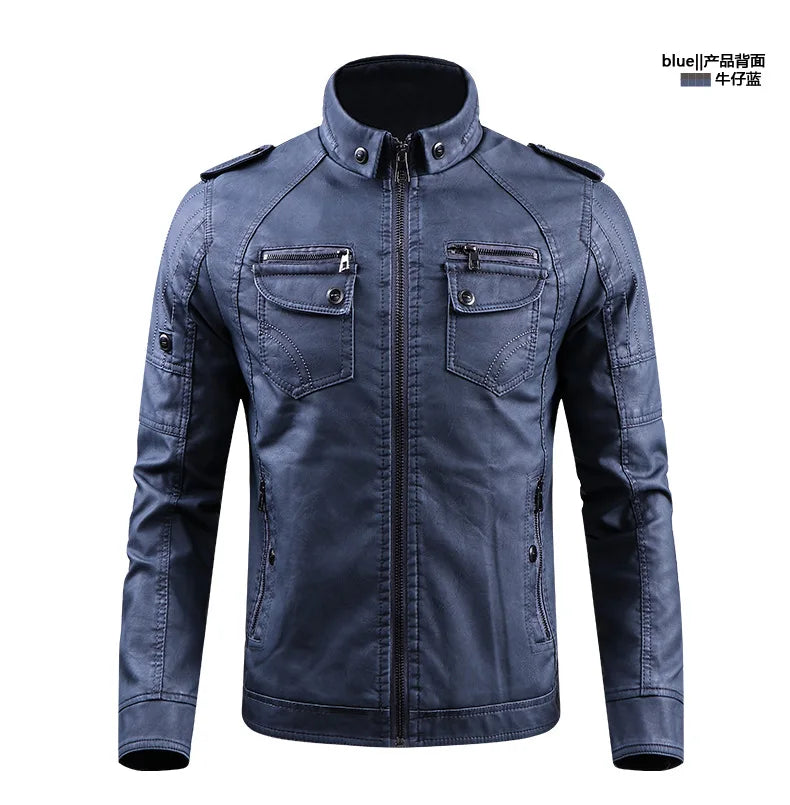 graphic outerwear featuring mens leather jacket fashion stand collar locomotive coat new winter casual plus size motorcycle jacket male warm biker outerwear design – premium quality jacket for men