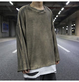 high street vintage wash sweater men loose knitted pullovers long sleeve hip hop oversize sweaters autumn casual jumper knitwear urban wear with bold artwork, high quality cotton pullover, unique limited edition hoodie