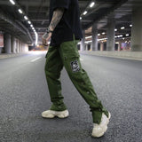 mens casual hip hop joggers side button trouser elastic waist drawstring sweatpants 2019 new cargo pockets streetwear man pants urban active pants