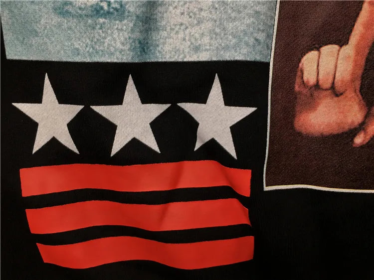 New 2018 Men Striped Stars Painting Flag Hoodies Hoody Hooded Sweatshi