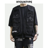 oversized fit featuring high street pockets vests men letter cargo waistcoat zipper military jacket 2018 new hip hop streetwear tactical vest sweatshirt design – premium quality jacket for men