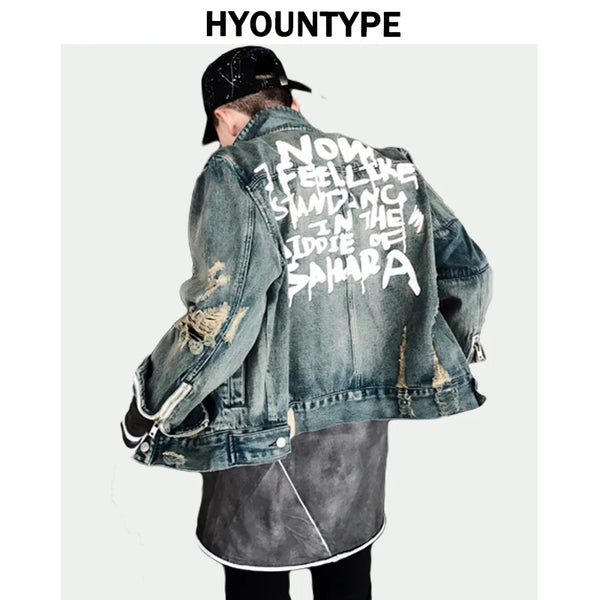 casual style essential design streetwear graphic unisex fashion quality fit - oversized material style f8368c image premium hop everyday letters-print-destroyed-hole-jean-jacket-coat-men-zipper-open-sleeve-distressed-denim-streetwear-autumn-hip-hop-outerwear-jacket high wear print urban hip streetwear design ID 258ee