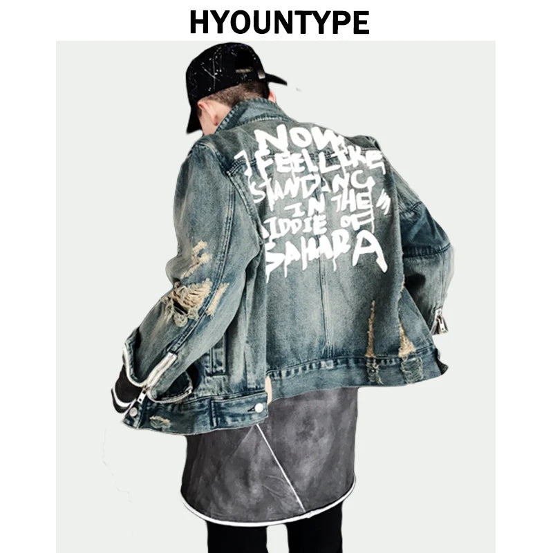 casual style essential design streetwear graphic unisex fashion quality fit - oversized material style f8368c image premium hop everyday letters-print-destroyed-hole-jean-jacket-coat-men-zipper-open-sleeve-distressed-denim-streetwear-autumn-hip-hop-outerwear-jacket high wear print urban hip streetwear design ID 258ee