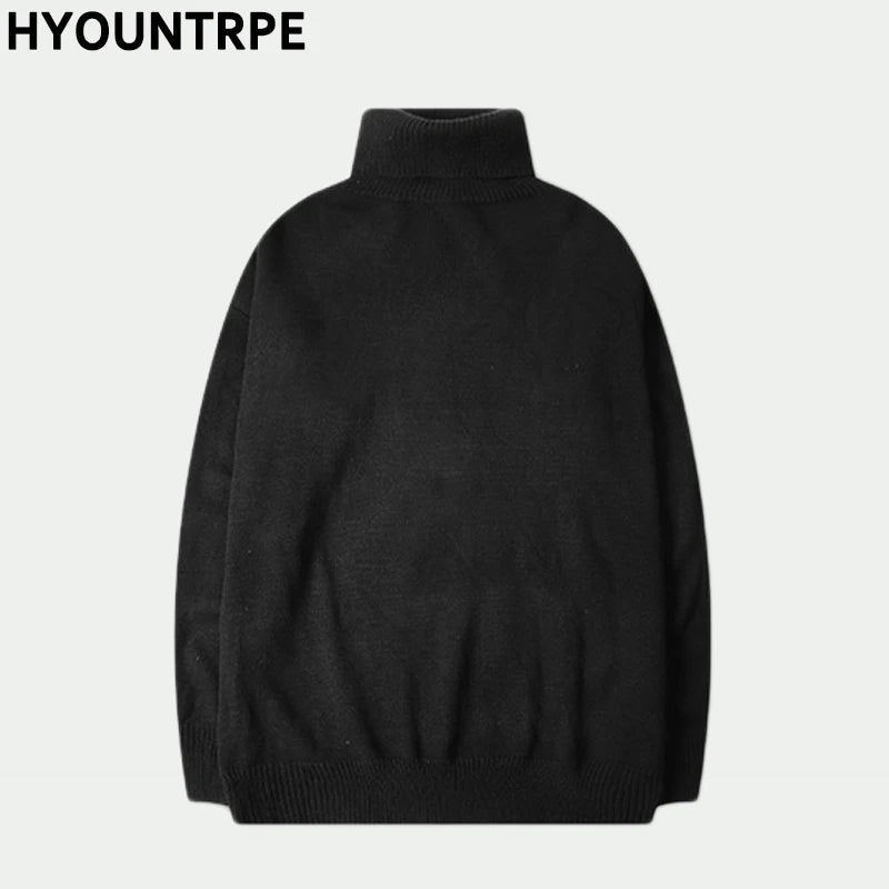 grunge knit sweater with heavyweight fabric, layered urban look for cold weather, street fashion menswear trend for seasonal 