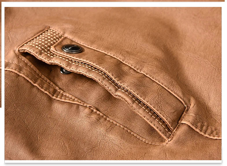 retro leather jacket men stand collar locomotive coat autumn winter casual plus size motorcycle male warm biker outerwear nan - variant style 178f65 for streetwear fashion