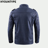 retro leather jacket men stand collar locomotive coat autumn winter casual plus size motorcycle male warm biker outerwear bro - variant style c872ff for streetwear fashion