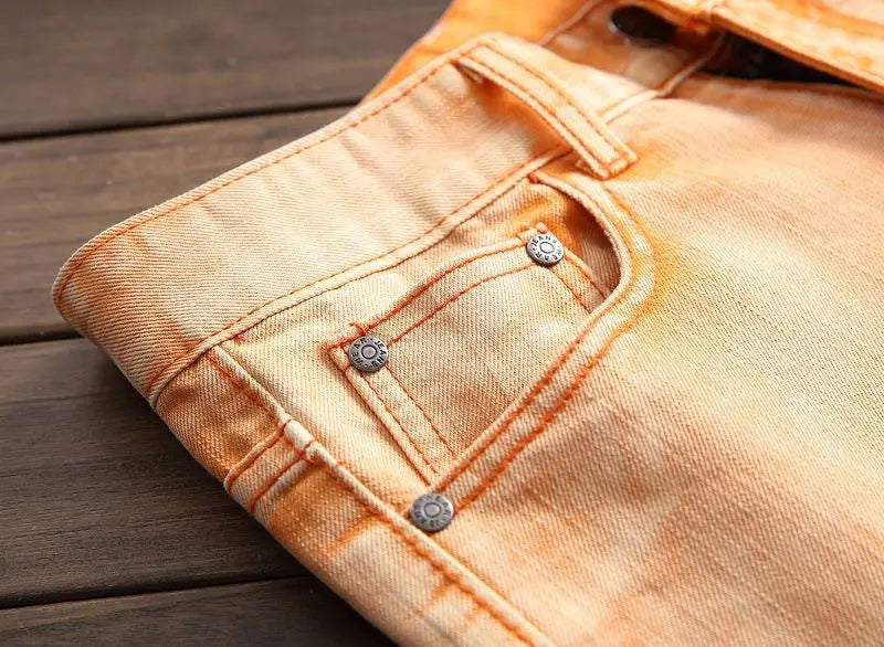 fashion ripped biker jeans denim distressed trousers slim fit zippers hip hop jeans motorcycle pants casual streetwear for men unique jeans style 1933