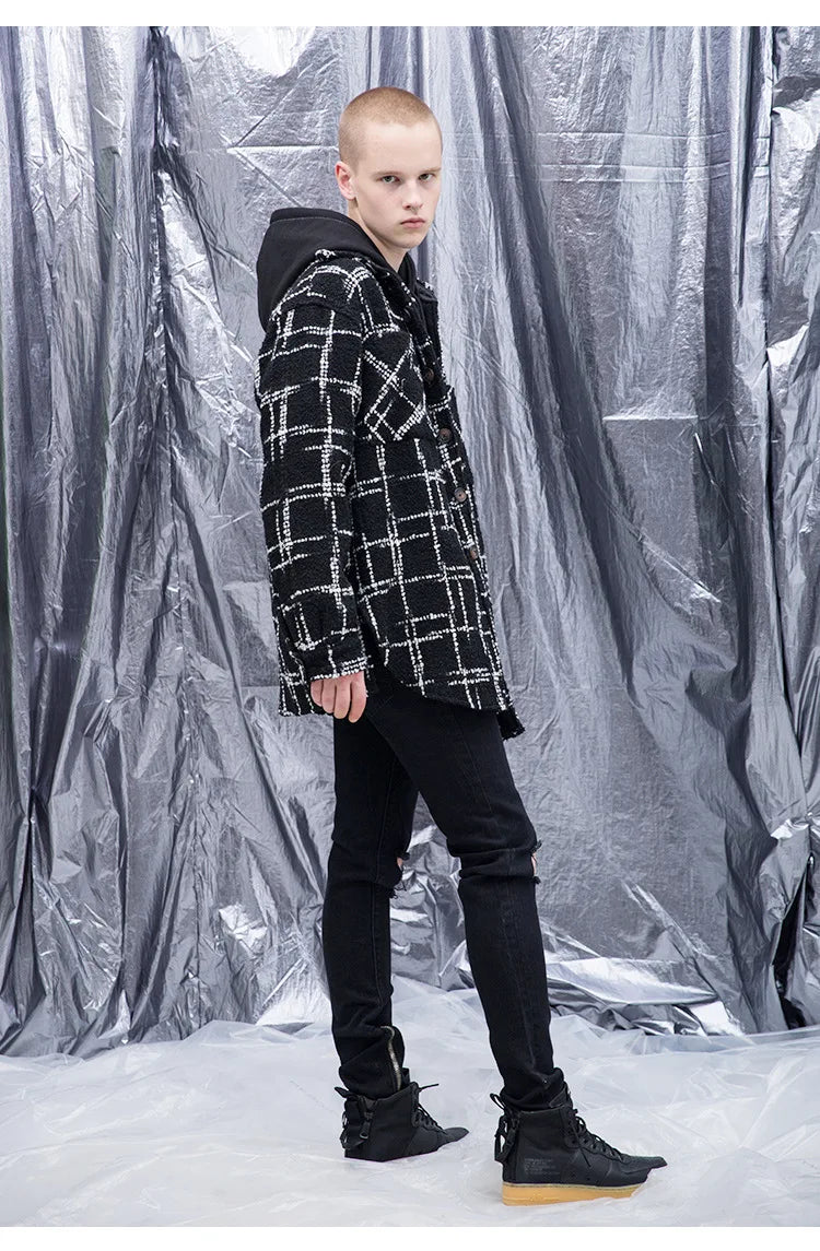 menswear fashion piece featuring fashion plaid shirt parkas jackets men single breasted long sleeve top hip hop loose coats 2018 new autumn warm outerwear jacket design – premium quality jacket for men
