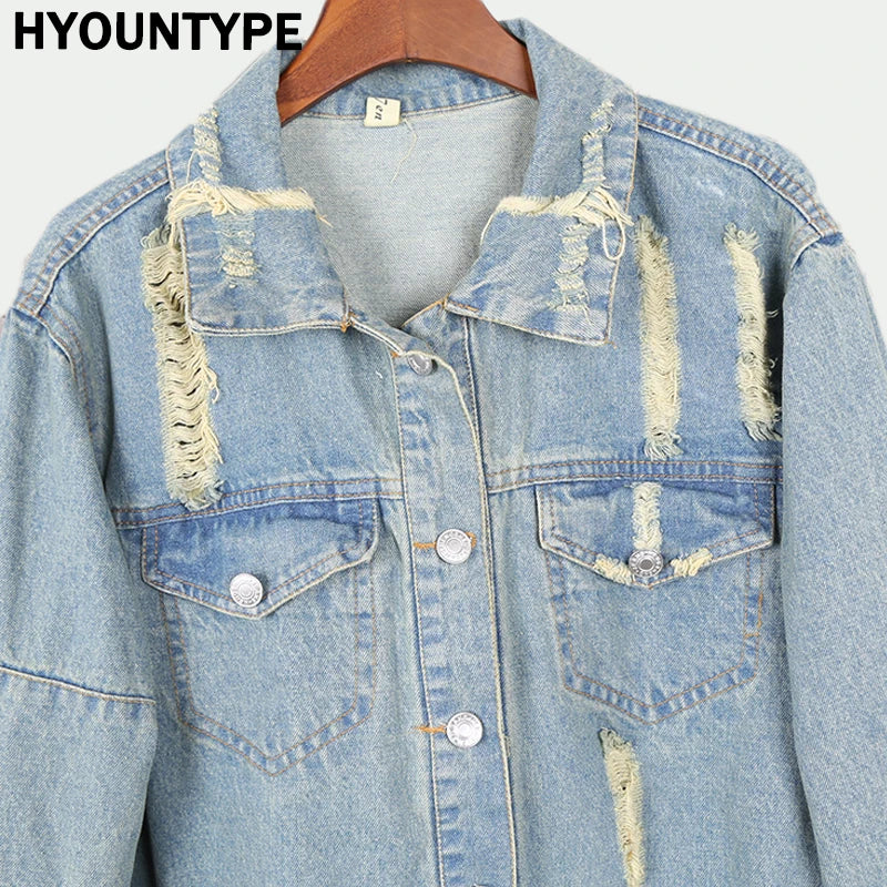 material letters-print-destroyed-hole-jean-jacket-coat-men-zipper-open-sleeve-distressed-denim-streetwear-autumn-hip-hop-outerwear-jacket fit everyday high - style urban style quality fashion graphic hop oversized essential premium design 605d7e wear unisex hip image streetwear print casual streetwear design ID 8b340