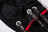 hip hop ribbons cargo pants men joggers pants streetwear men 2023 fashion mens elastic waist pant ribbons cotton black hw203 unique joggers style 2442