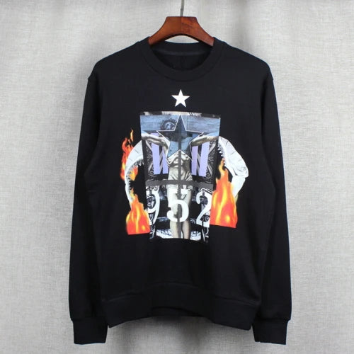 New High Flame Cross Jesus Star Unisex Hoodies Hoody Hooded Sweatshirt