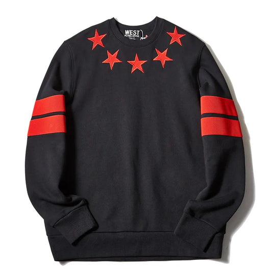 New 2018 Men Embroidered Stars Stripes Hoodies Hoody Hooded Sweatshirt