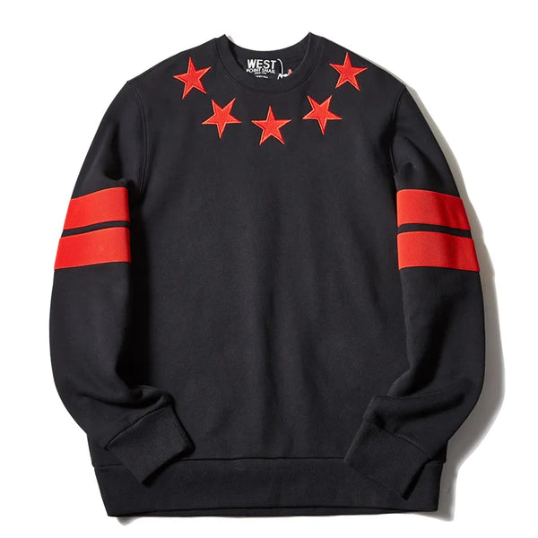 New 2018 Men Embroidered Stars Stripes Hoodies Hoody Hooded Sweatshirt