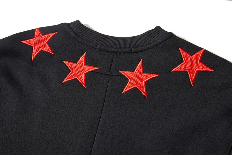 New 2018 Men Embroidered Stars Stripes Hoodies Hoody Hooded Sweatshirt