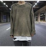 high street vintage wash sweater men loose knitted pullovers long sleeve hip hop oversize sweaters autumn casual jumper knitwear Y2K vintage urban hoodie, urban wear with bold artwork, unique limited edition hoodie