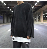 high street vintage wash sweater men loose knitted pullovers long sleeve hip hop oversize sweaters autumn casual jumper knitwear unique limited edition hoodie, high quality cotton pullover, trendy hip hop style outerwear