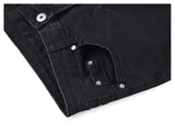 embroidery knee ripped hole jeans for men hip hop skinny biker destroyed taped jeans slim fit black denim pants 2018 new jogger unique joggers style 2178