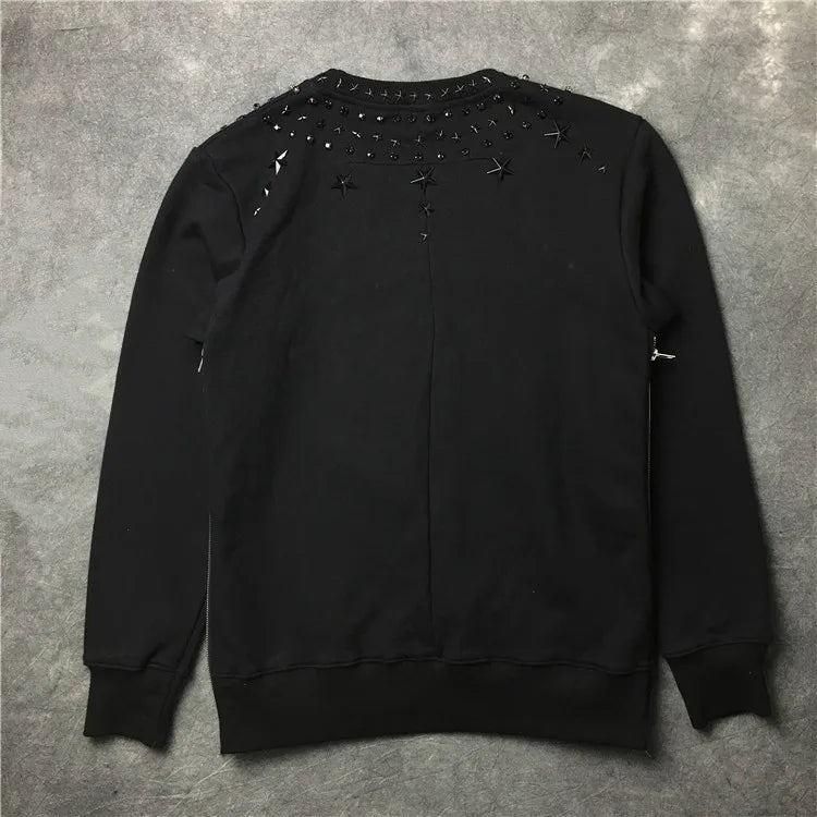 skatercore tribal flames featuring new 2017 baolideng men metal drill hot drill rivet star hoodies hoody hooded sweatshirts velvet cotton drake thicken fleece e18