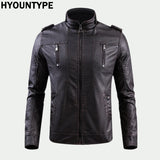 retro leather jacket men stand collar locomotive coat autumn winter casual plus size motorcycle male warm biker outerwear bro - variant style 01f33d for streetwear fashion