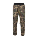 mens camouflage hip hop pants bottom button pockets cargo trousers fashion elastic waist drawstring sportswear streetwear jogger unique joggers style 3439